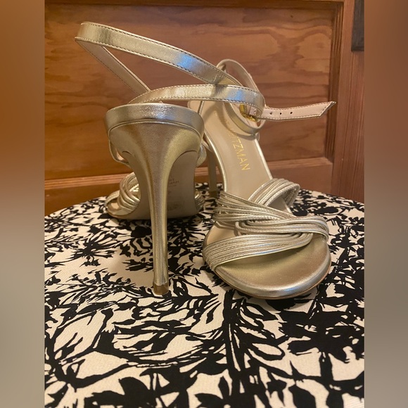 Stuart Weitzman Strappy Gold heels - Picture 3 of 5
